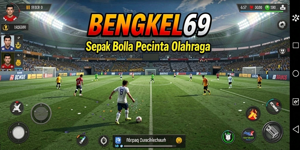 Tampilan menarik BENGKEL69 saat gameplay sepak bola.