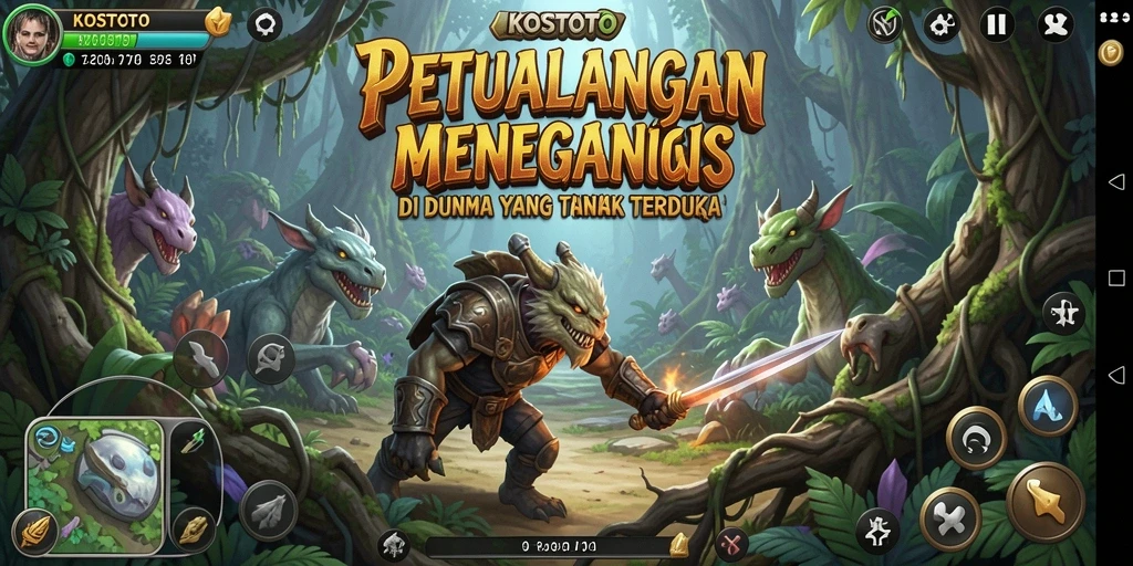 Screenshot KOSTOTO menampilkan karakter utama dalam petualangan yang menegangkan.