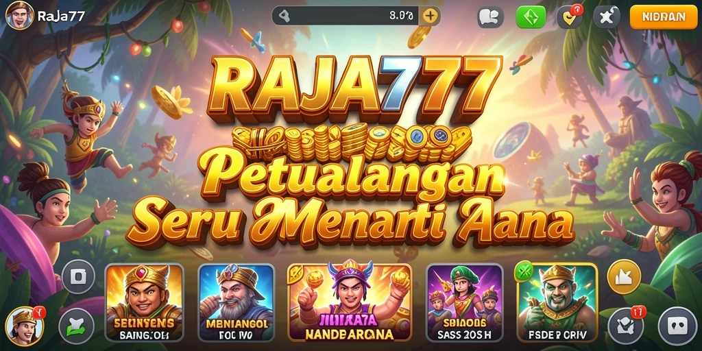 Tampilan utama RAJA777 menampilkan aksi petualangan yang mendebarkan.