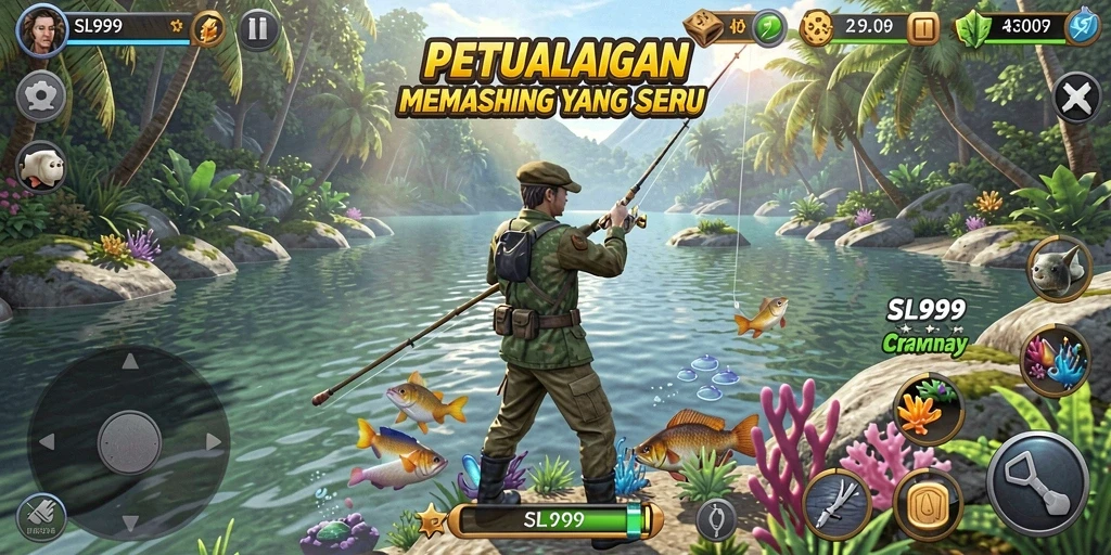 Tampilan gameplay Fishing di SL999 yang seru dan mengasyikkan.