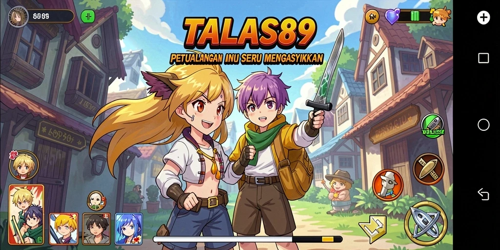 Tampilan gameplay TALAS89 yang penuh warna dan dinamis.